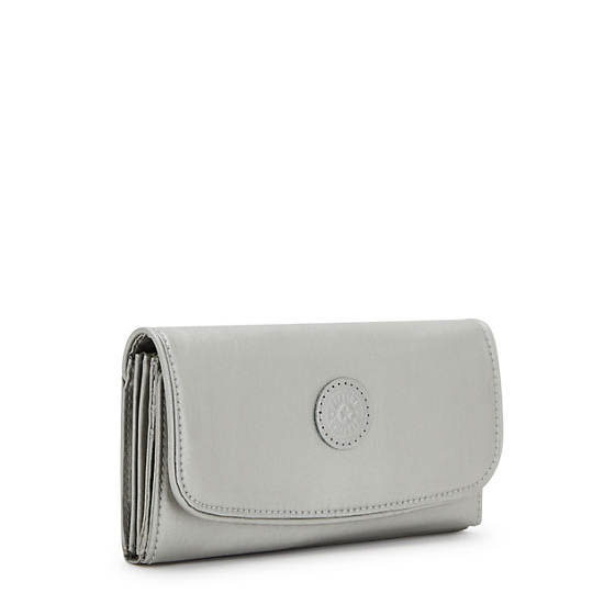 Kipling Money Land Metallic Snap Portefeuille Zilver | NL 1430BE